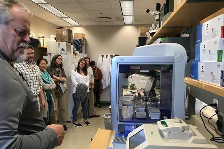 The project team visited the Hubbard Center for Genome Studies at UNH where samples where run.