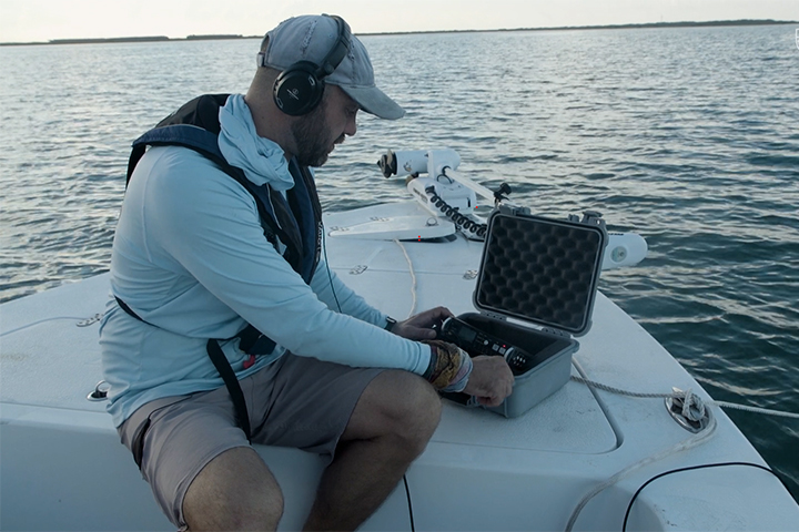 Acoustic monitoring offers an unobtrusive way to study aquatic life. (Photo credit: Thomas Swafford)