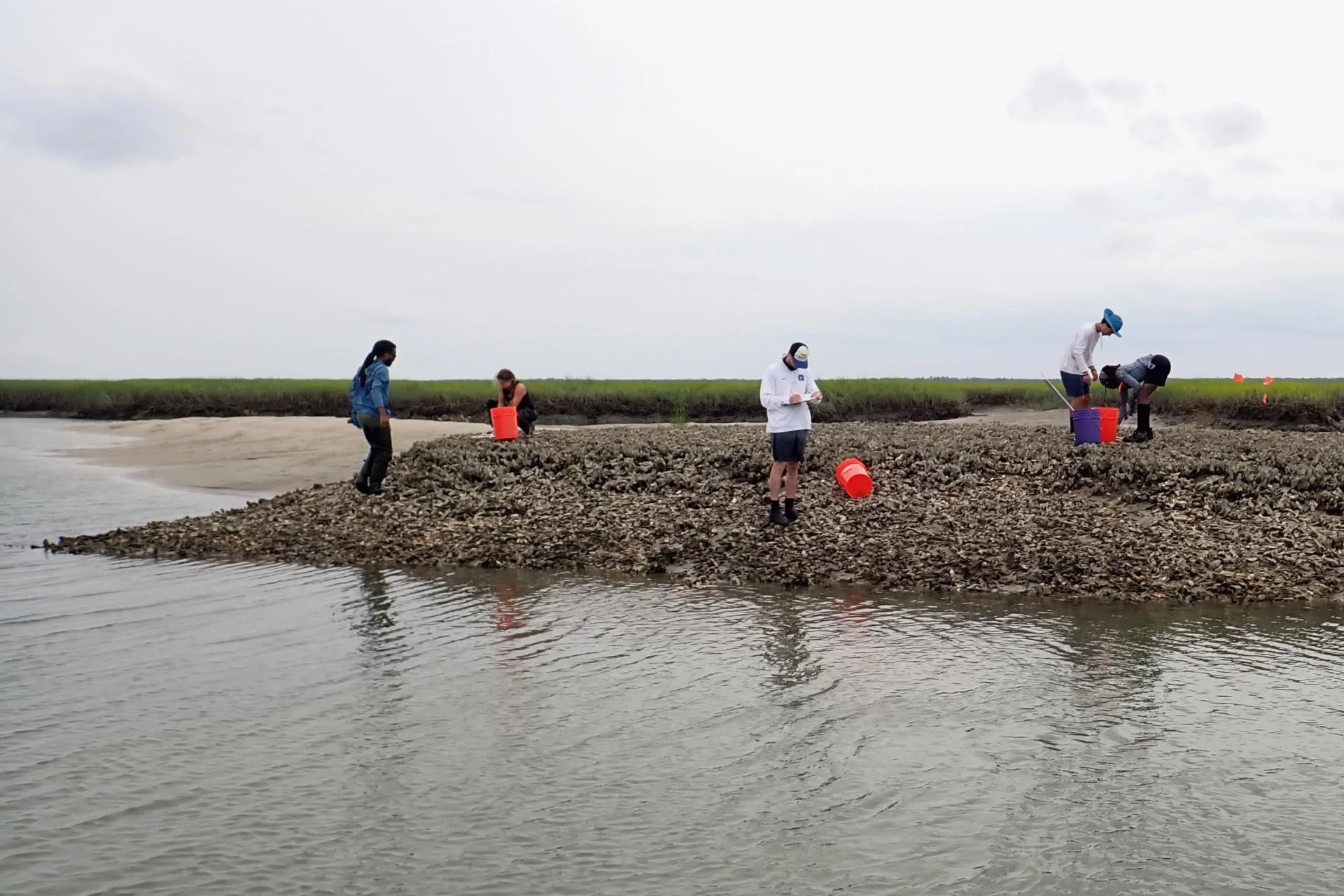 People standing on the rocks.