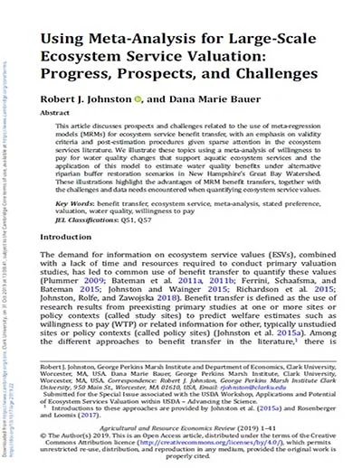 Johnston and Bauer, Agricultural and Resource Economics Review, 2019
